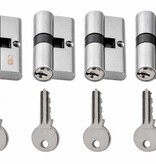 Stahlex 4 Stück Zylinderschlösser 60mm Profil