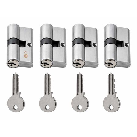 Stahlex 4 Stück Zylinderschlösser 60mm Profil