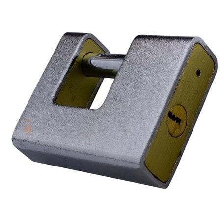 6x Blokslot 80mm Gelijksluitend Massief  Incl. 3 Sleutels