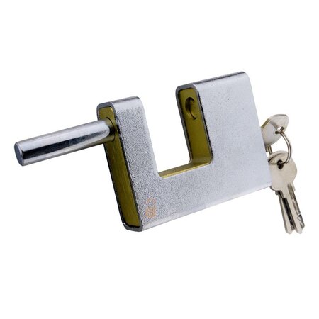 6x Blokslot 80mm Gelijksluitend Massief  Incl. 2 Sleutels