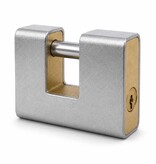 6x Blokslot 80mm Gelijksluitend Massief  Incl. 2 Sleutels