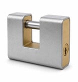6x Blokslot 80mm Gelijksluitend Massief  Incl. 3 Sleutels