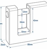 6x Blockschloss 80mm Gleichschließend Massiv Incl. 2 Schlüssel