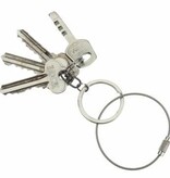 Blauer Stahlkabel Schlüsselring 150 mm mit PVC-Beschichtung und Schraubverschluss