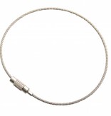Blauer Stahlkabel Schlüsselring 150 mm mit PVC-Beschichtung und Schraubverschluss