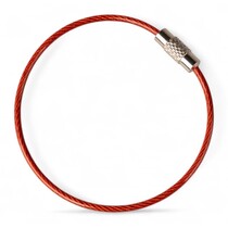 Stahlkabel-Schlüsselring 150 mm rot