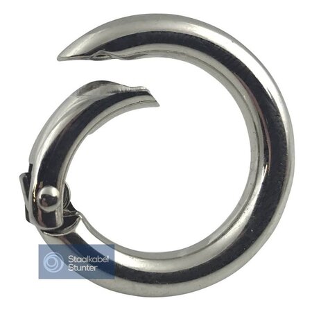 Runder Karabiner 25 mm mit verende sluiting - vernickelt