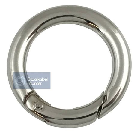 Runder Karabiner 25 mm mit verende sluiting - vernickelt