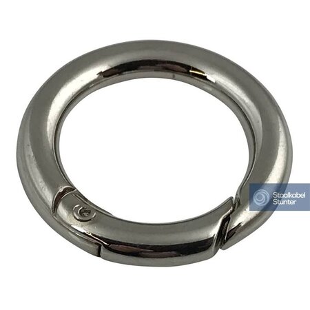 Runder Karabiner 25 mm mit verende sluiting - vernickelt