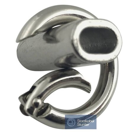 Runder Karabiner 25 mm mit verende sluiting - vernickelt