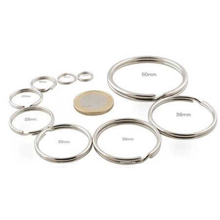 Verzinkte Mini sleutelringen 10 mm - 100 Stück