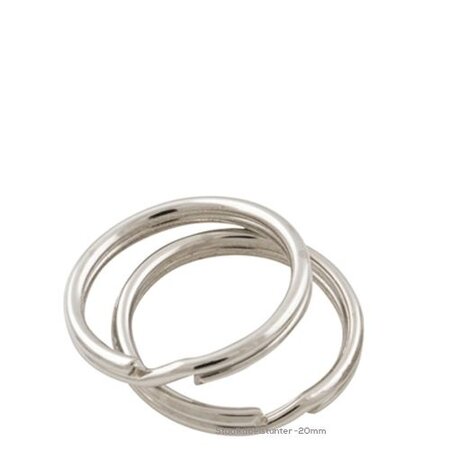Verzinkte sleutelringen 20 mm - verende splitringen - 100 stuks