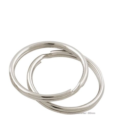 Verzinkte sleutelringen 30 mm - verende splitringen - 100 stuks