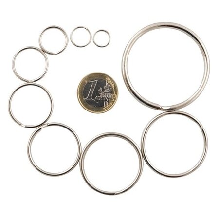 Verzinkte sleutelringen 35 mm - verende splitringen - 100 stuks