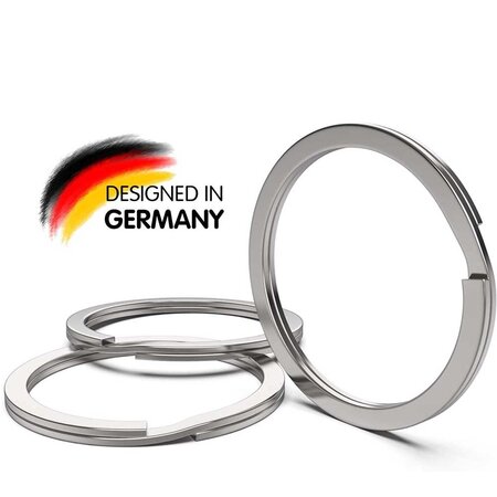 Platte sleutelringen 26 mm von vernickelt metaal - 100 Stück