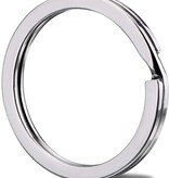 Platte sleutelringen 30 mm von vernickelt metaal - 100 Stück