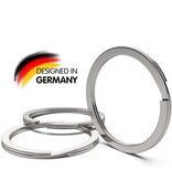Platte sleutelringen 35 mm von vernickelt metaal - 100 Stück