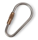Edelstahl-Karabiner 50mm mit Messing-ribbelschroef
