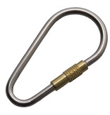 Edelstahl-Karabiner 50mm mit Messing-ribbelschroef