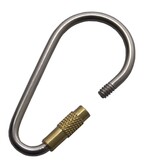 Edelstahl-Karabiner 50mm mit Messing-ribbelschroef