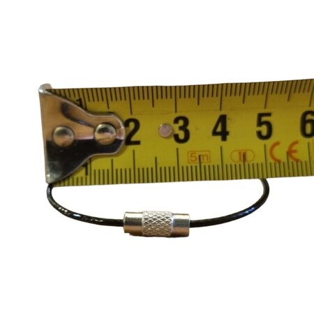 Schwarzer Stahlkabel-Schlüsselring mit Schraubverschluss – lengte 150 mm