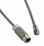 Schwarzer Stahlkabel-Schlüsselring mit Schraubverschluss – lengte 150 mm