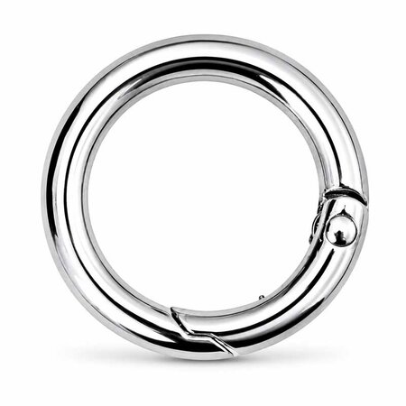 Ronde karabijnhaak 25 mm met verende sluiting - vernikkeld