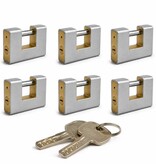 6x Blockschloss 80mm Gleichschließend Massiv Incl. 2 Schlüssel