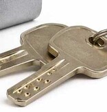 6x Blokslot 80mm Gelijksluitend Massief  Incl. 2 Sleutels