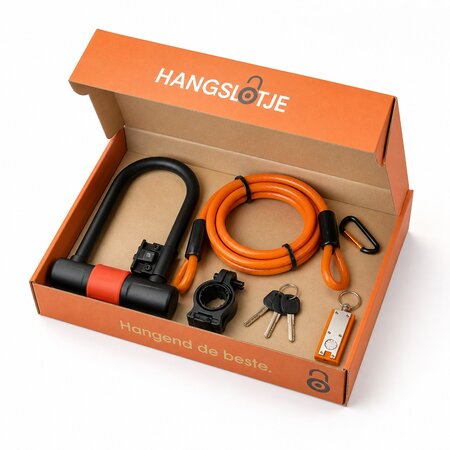Orange defender Orange Defender fatbike Bügelschloss 180 × 245 mm mit orange Kabel 1800 mm