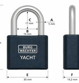 Burgwächter BURG-WÄCHTER Yacht 460 Ni 30 mm gelijksluitend