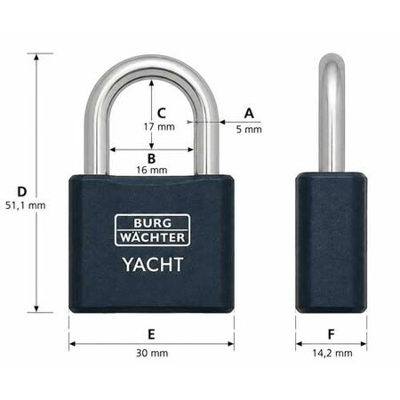 Burgwächter BURG-WÄCHTER Yacht 460 Ni 30 mm gleichschließend