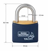 Burgwächter acht Vorhängeschloss 40 mm gleichschließend K1 mit Edelstahlbügel