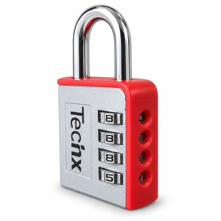 Technx Cijferhangslot Grijs/Rood