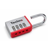 Technx Cijferhangslot Grijs/Rood