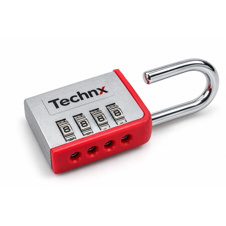 Technx Cijferhangslot Grijs/Rood