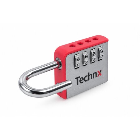 Technx Cijferhangslot Grijs/Rood