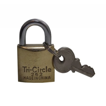 Tri-Circle Tri-Circle Vorhängeschloss 25mm 262 – Messing Schloss mit gehärtetem Bügel und 3 Schlüssel