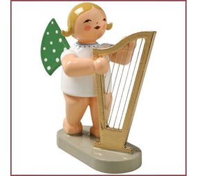 Wendt & Kühn Grunhainichense Engel met harp staand Wendt & Kühn Grunhainichense Engel met harp staand
