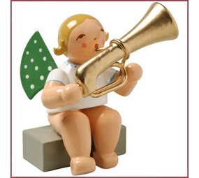 Wendt & Kühn Grunhainichense zittende Engel met tuba Wendt & Kühn Grunhainichense zittende Engel met tuba