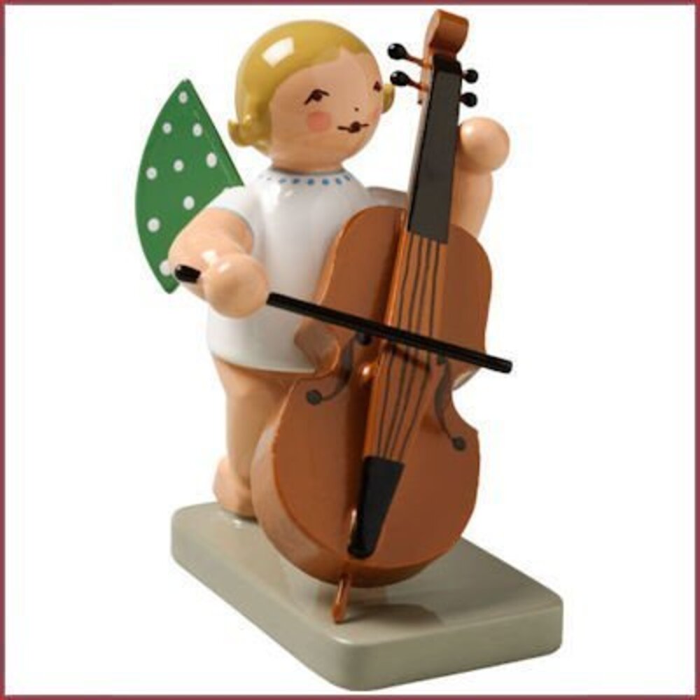 Wendt & Kühn Grunhainichense Engel met contrabas staand Wendt & Kühn Grunhainichense Engel met contrabas staand