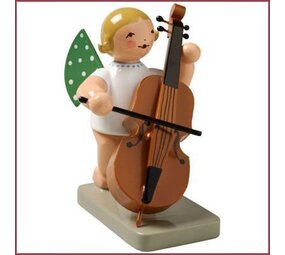 Wendt & Kühn Grunhainichense Engel met contrabas staand Wendt & Kühn Grunhainichense Engel met contrabas staand