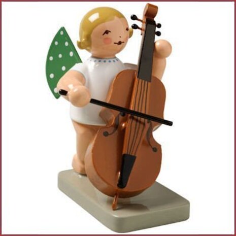Wendt & Kühn Grunhainichense Engel met contrabas staand Wendt & Kühn Grunhainichense Engel met contrabas staand