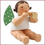 Wendt & Kühn Grunhainichense zittende Engel met fluit zonder sokkel