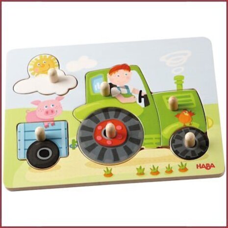 Haba Houten knop puzzel - Peter's boerderij