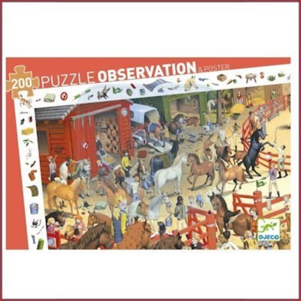 Djeco Observatie puzzel Paardrijden 200 st Djeco Observatie puzzel Paardrijden 200 st