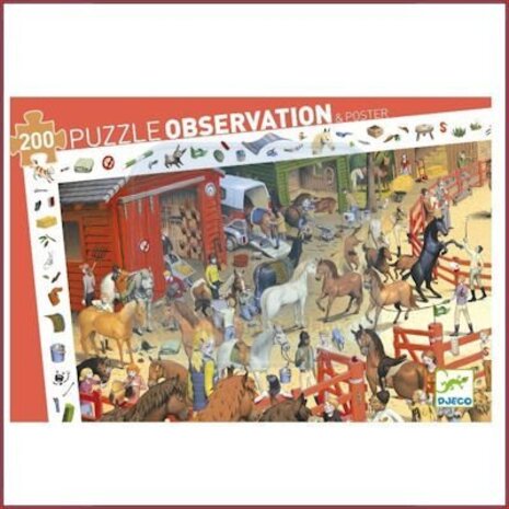 Djeco Observatie puzzel Paardrijden 200 st Djeco Observatie puzzel Paardrijden 200 st