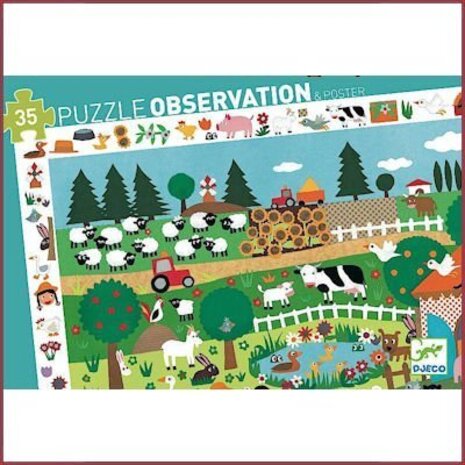 Djeco Observatie puzzel Boerderij 35 st Djeco Observatie puzzel Boerderij 35 st