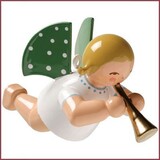 Wendt & Kühn Zwevende Grunhainichense Engel met fluit blond Wendt & Kühn Zwevende Grunhainichense Engel met fluit blond