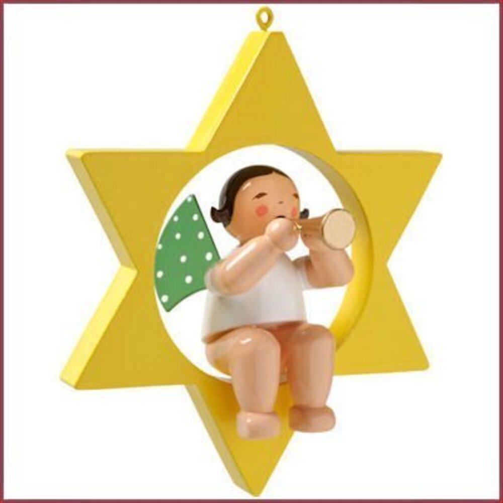 Wendt & Kühn Grunhainichense Engel in ster met fluit